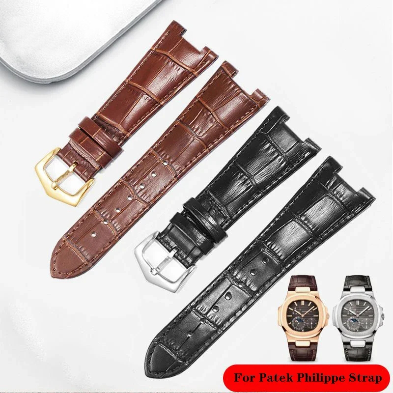 Patek Philippe Watch Nautilus - Correa de reloj de cuero genuino