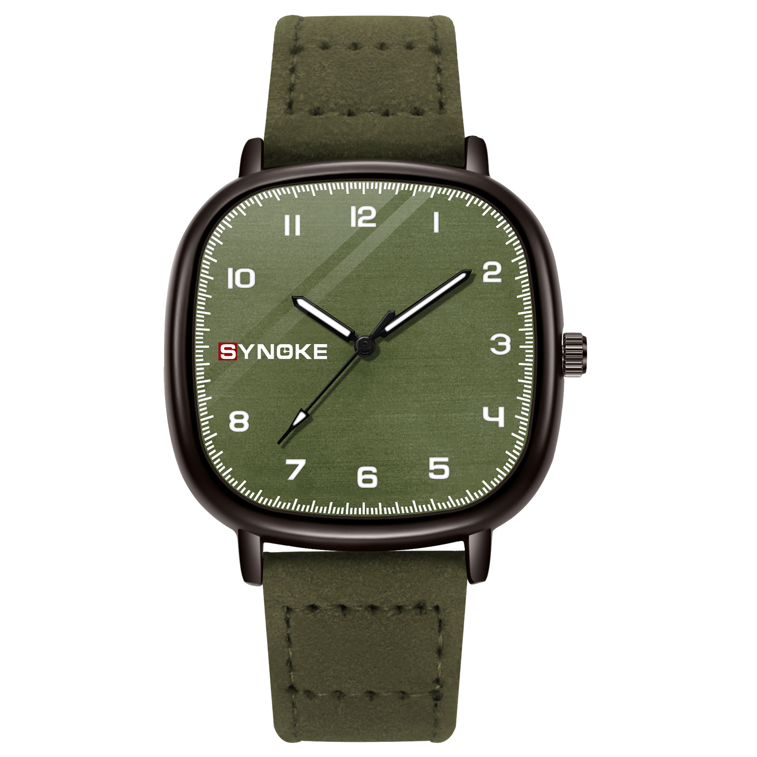 Leather Watch Band Men - Reloj para hombre SYNOKE, caja de
