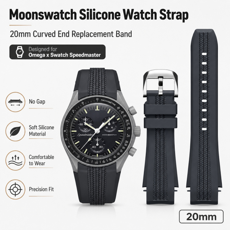 Omega Watch Speedmaster - Correa de reloj de silicona de