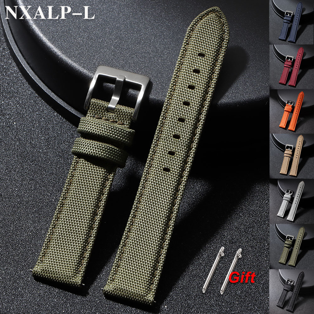 Correa de reloj de cuero de te - Canvas Strap Watch reseña y precio