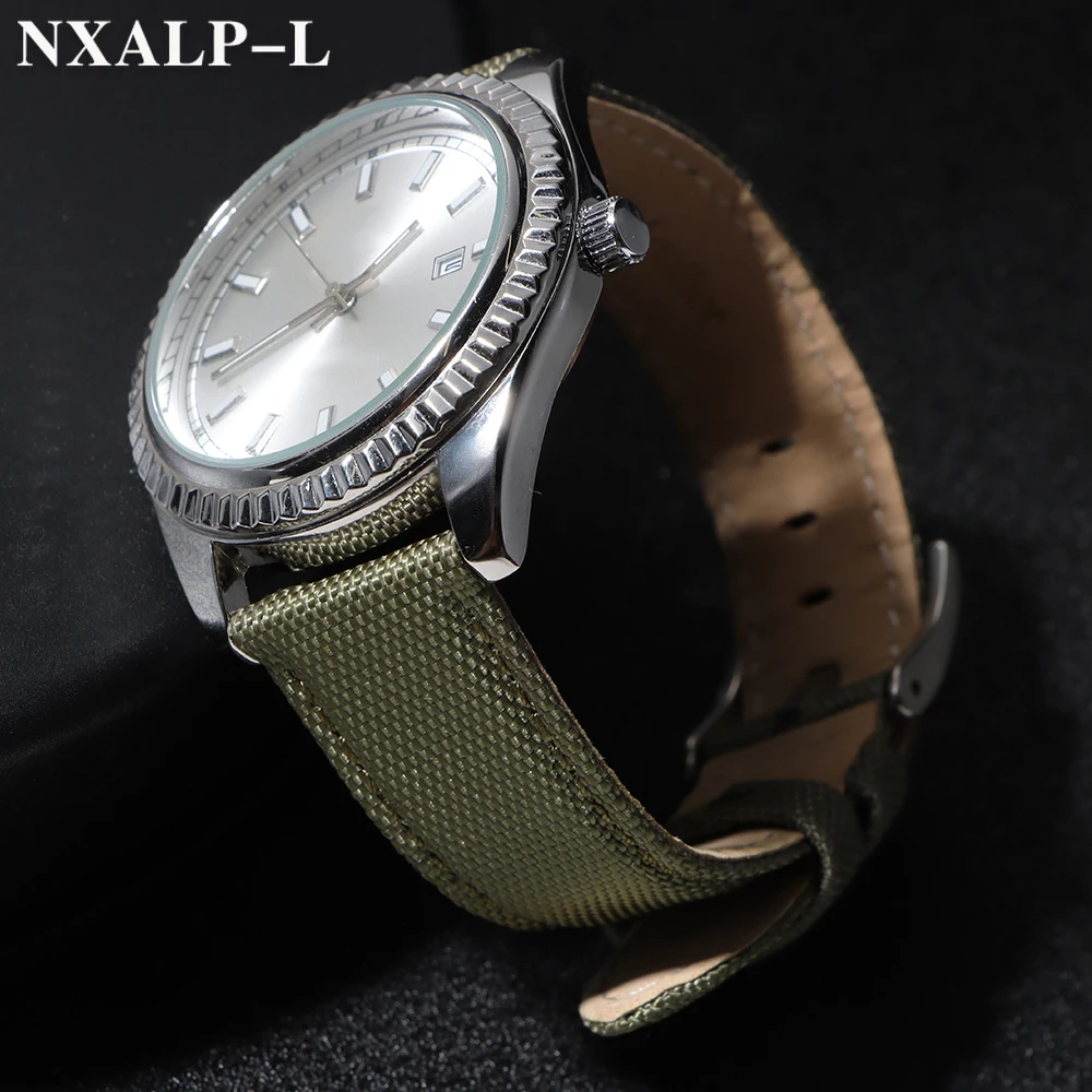 Correa de reloj de cuero de te - Canvas Strap Watch reseña y precio